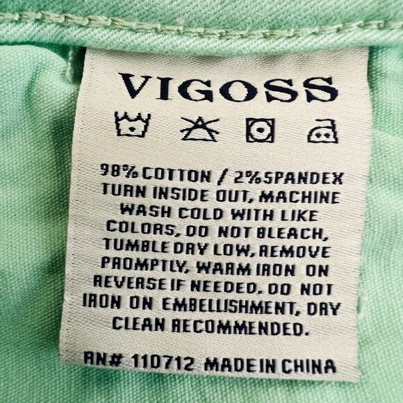 VIGOSS Women's The Jagger Skinny Jegging Jeans Size 31x29 Mint Green Mid Rise - Picture 9 of 13